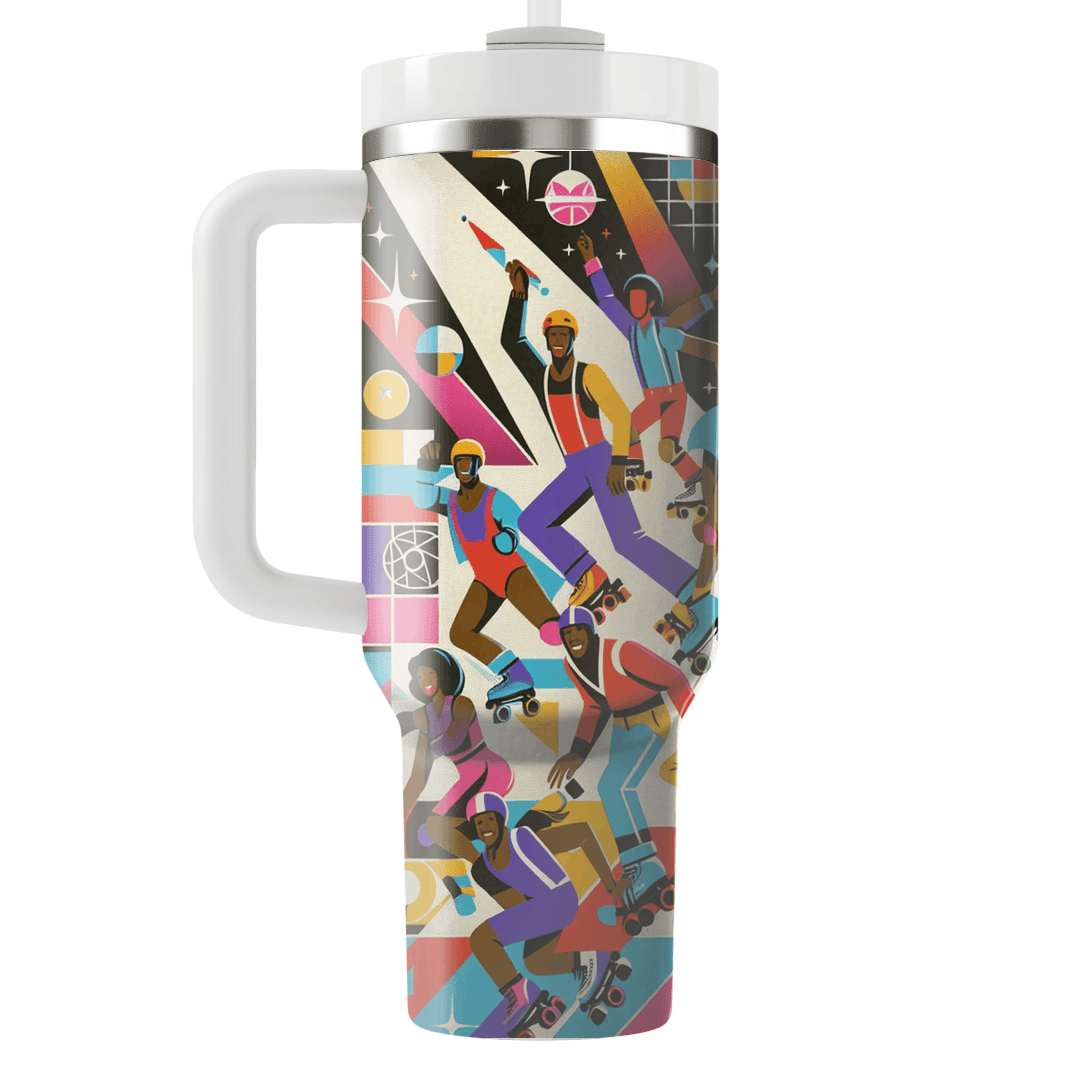 Funky 80s Roller Disco Poster Custom Tumblers