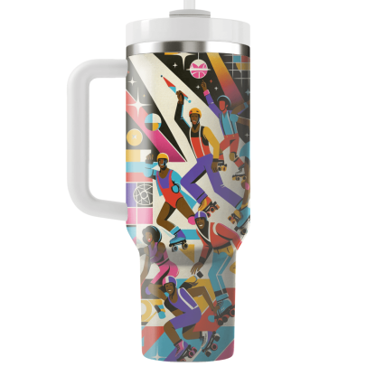 Funky 80s Roller Disco Poster Custom Tumblers