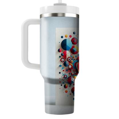Abstract Geometry Fusion  Tumblers With Lids
