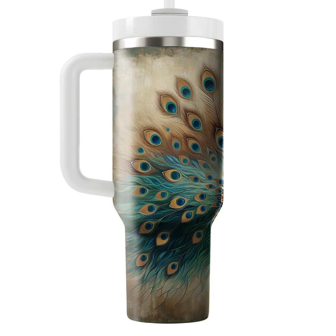 Regal Peacock Dance  Travel Tumblers