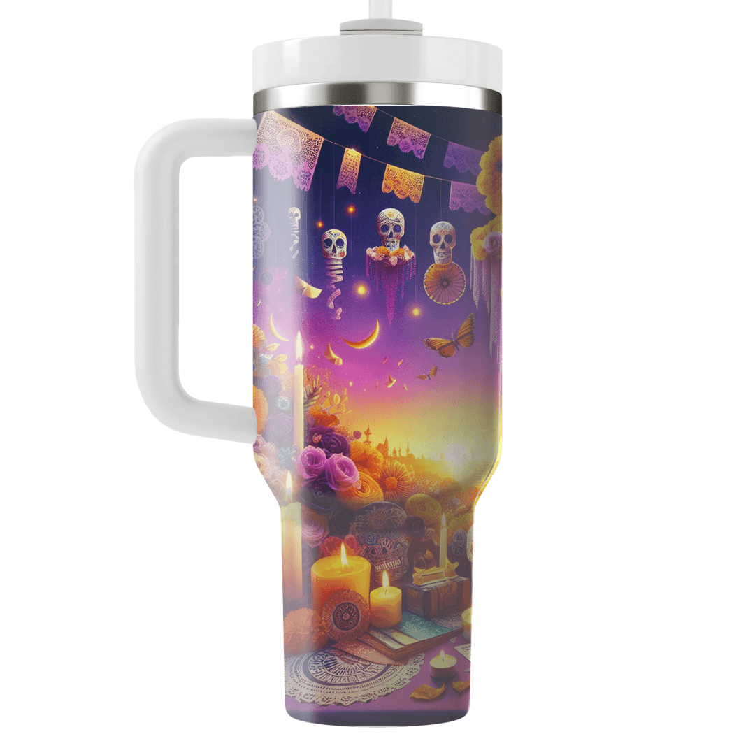 Candlelit Reverie - A Dia De Los Muertos Dreamscape Custom Tumblers