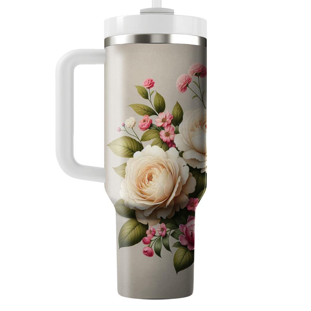 Charming Peony And Rose  Unique Tumblers