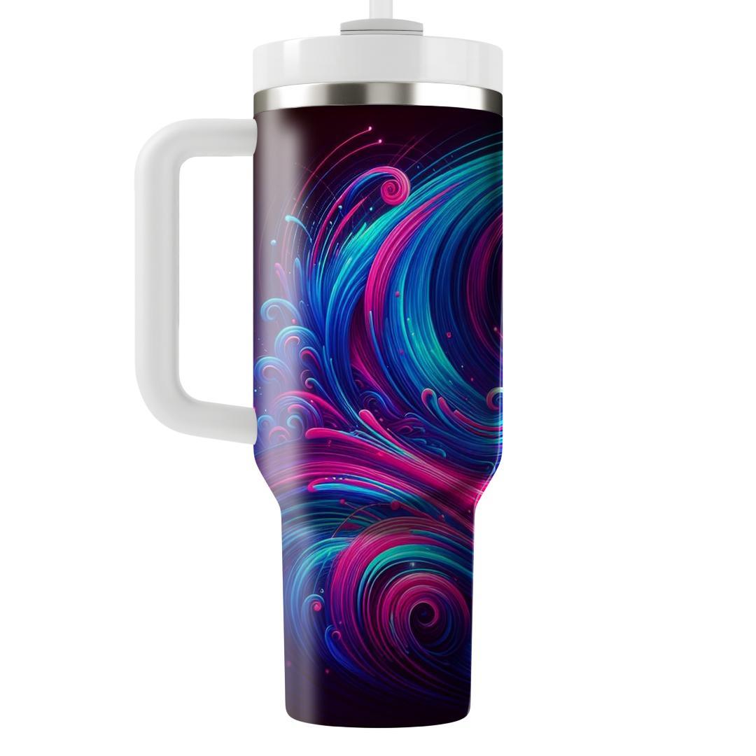 Electric Neon Swirls  Tumbler Cups