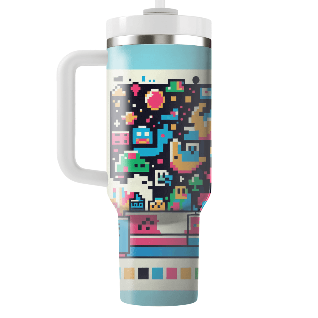Pixel Art Retro Video Game Tee Custom Tumblers