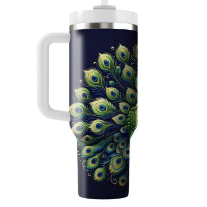 Enchanting Peacock Splendor  Tumblers With Lids