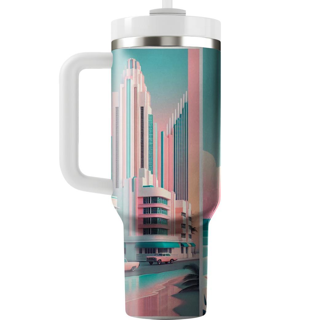 Retro Miami Beach  Personalized Tumblers