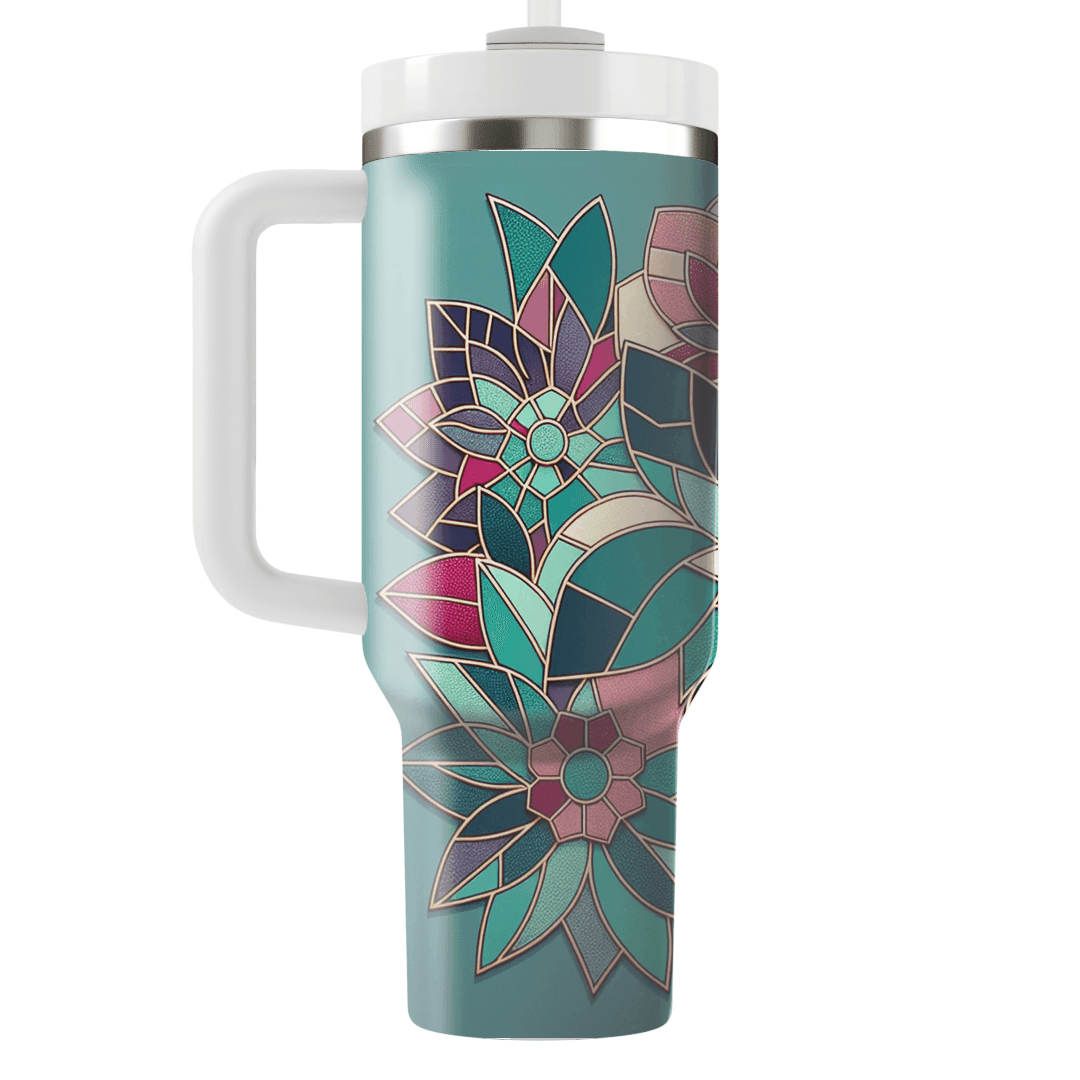 Chic Floral Mosaic  Tumblers With Lids