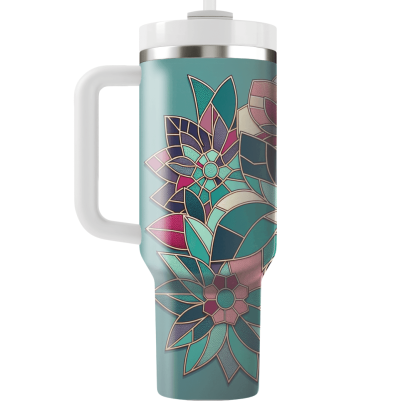 Chic Floral Mosaic  Tumblers With Lids