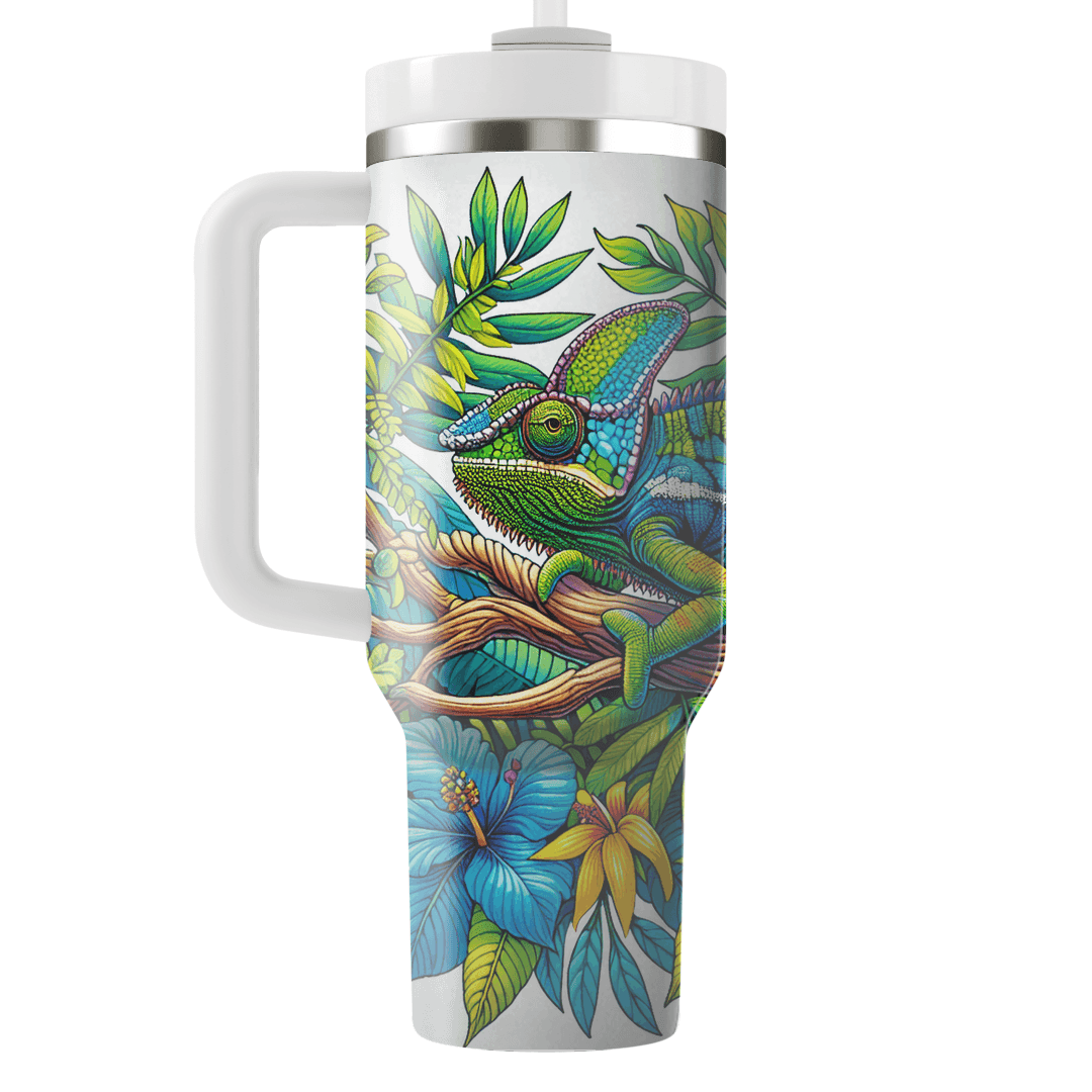 Colorful Chameleon Adventure  Personalized Tumblers