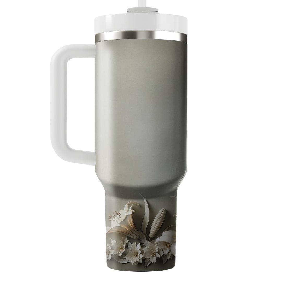 Ivory Lily Cascade  Tumbler Cups