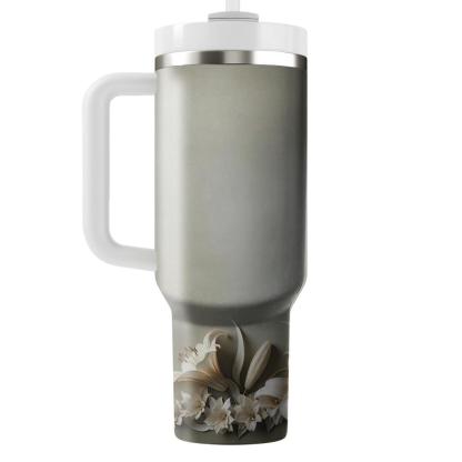 Ivory Lily Cascade  Tumbler Cups