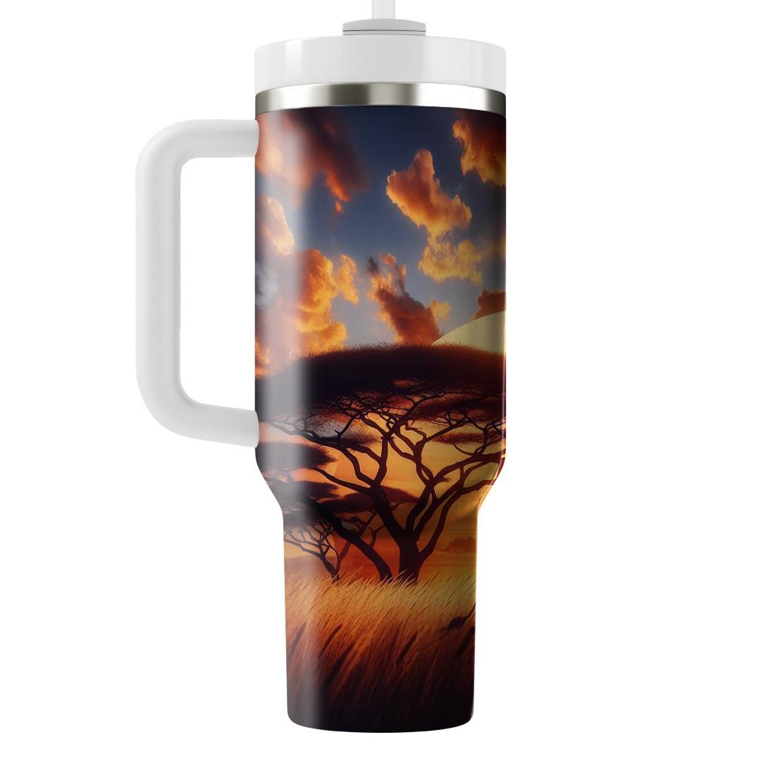 Sunset Safari Giraffe  Decorative Tumblers