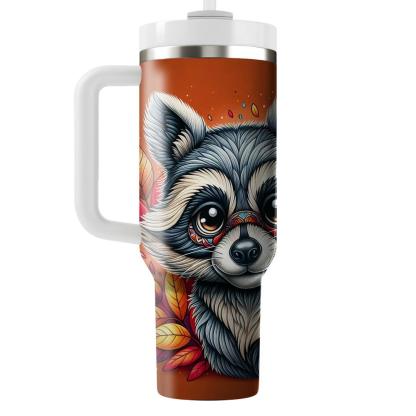 Charming Raccoon Bandit  Tumblers With Lids