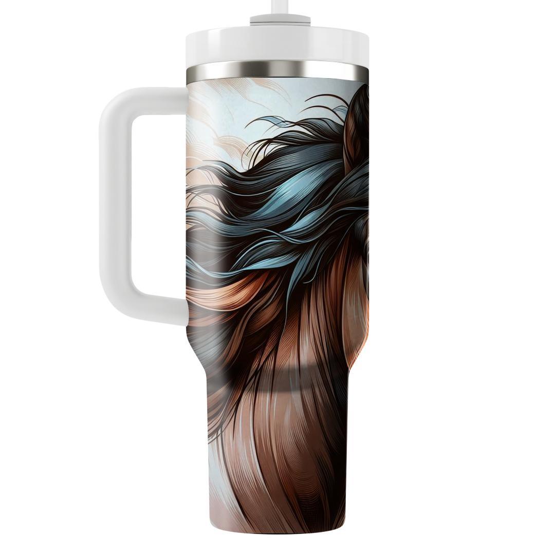 Artsy Horse Portrait  Travel Tumblers