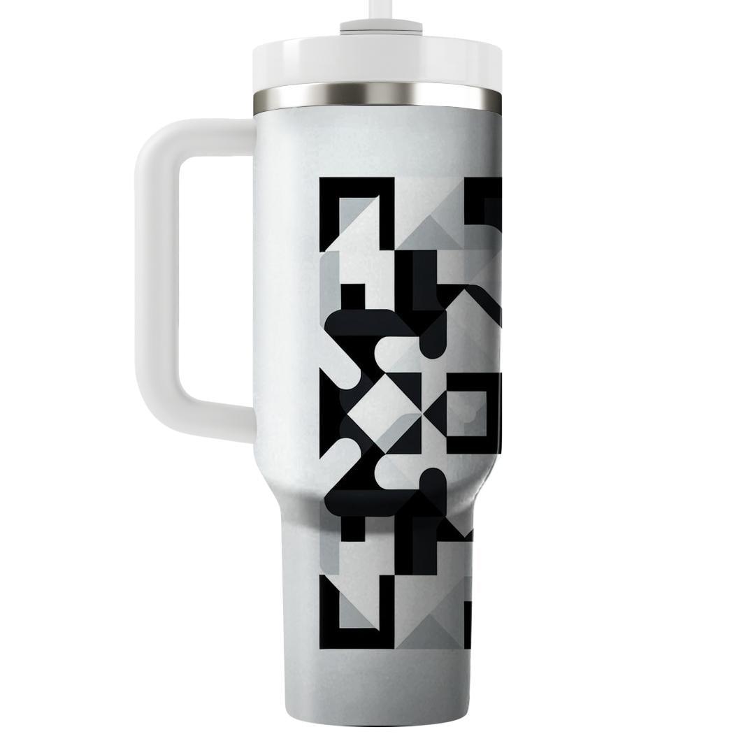 Chic Monochrome Squares  Decorative Tumblers