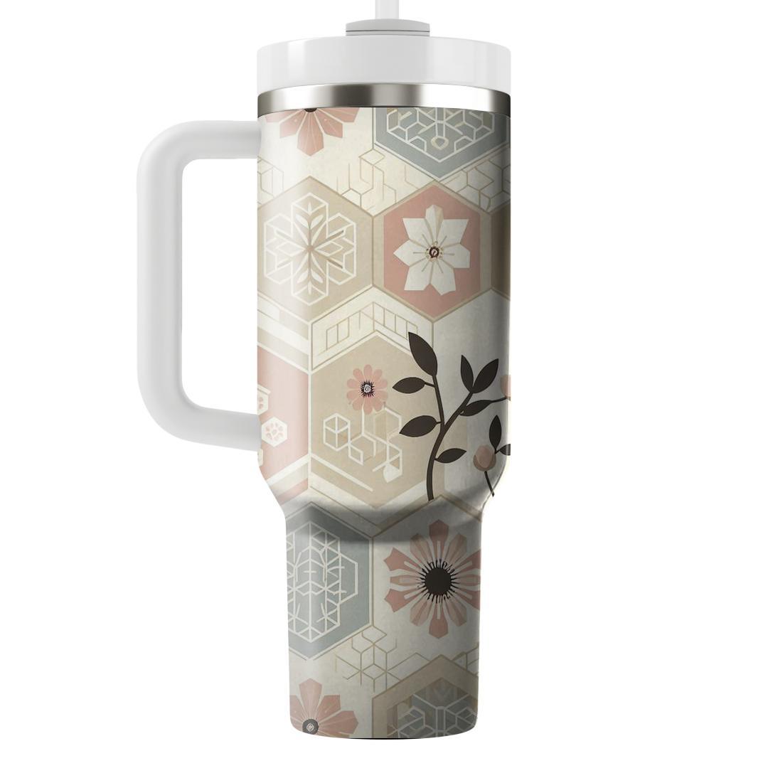 Ethereal Geometric Blossom  Tumblers With Lids