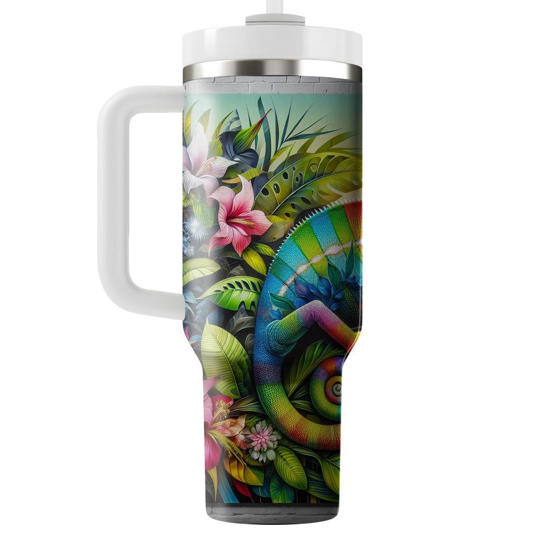 Funky Chameleon Colors  Tumblers With Lids