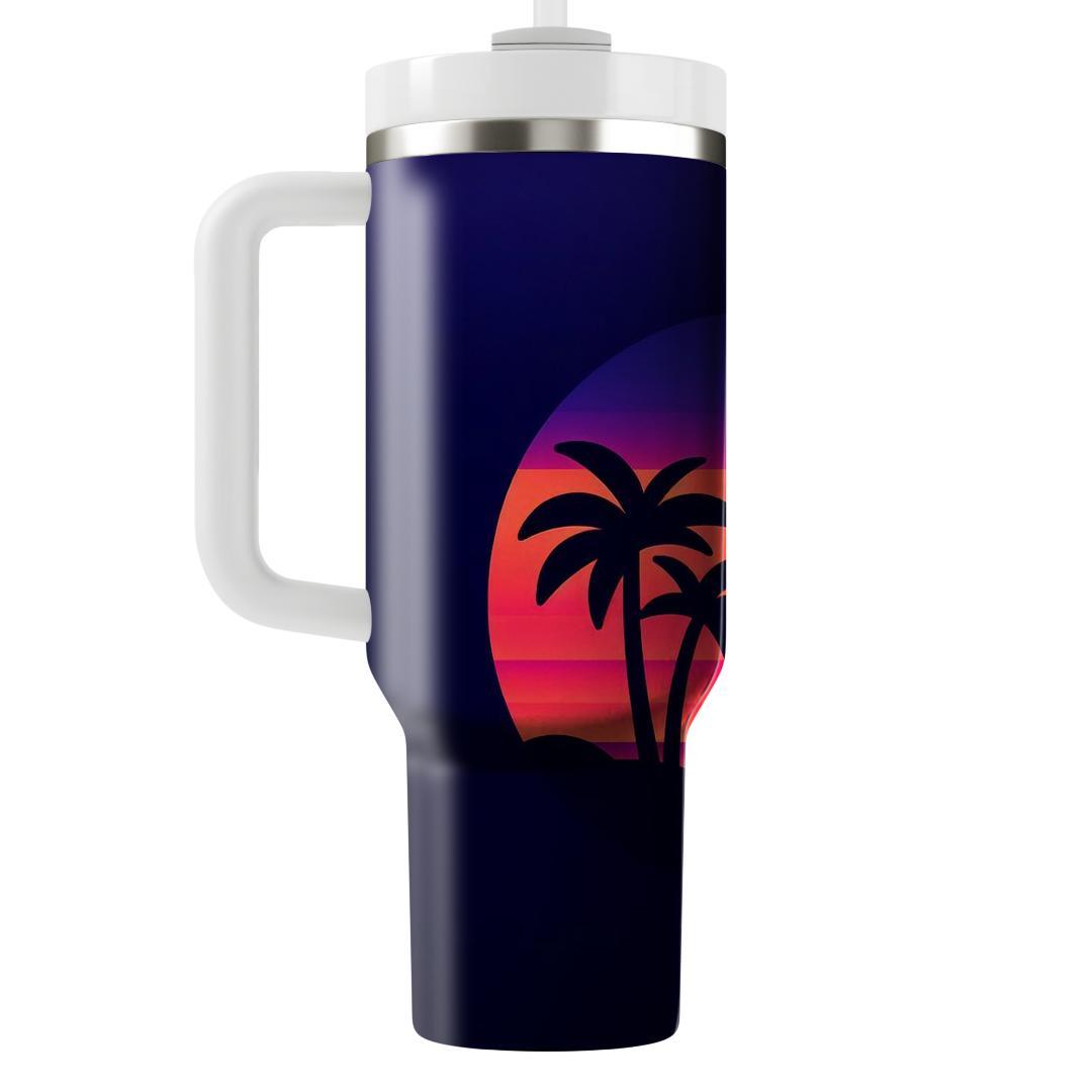 Funky Sunset Gradient  Travel Tumblers