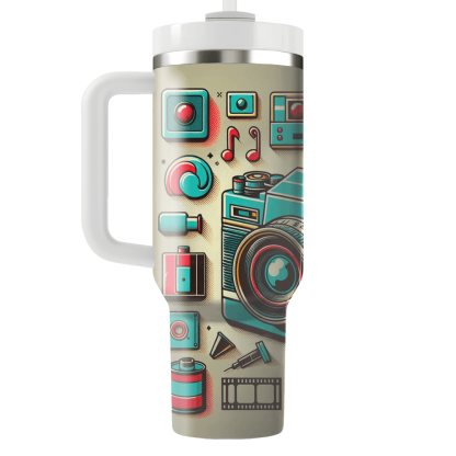Retro Camera  Tumbler Cups