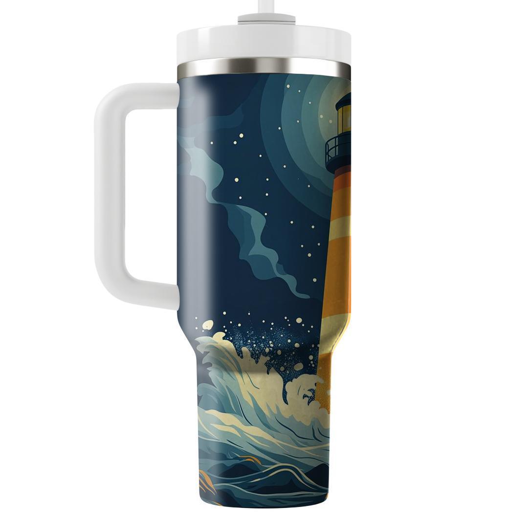 The Lighthouse Of Hope: Guiding Light In Stormy Seas Tumblers With Lids
