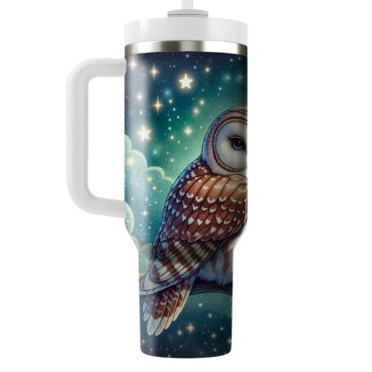 Charming Owl Night Sky  Tumblers With Lids