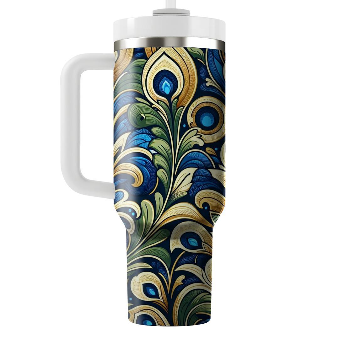 Symmetrical Peacock  Travel Tumblers