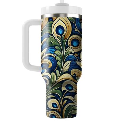 Symmetrical Peacock  Travel Tumblers