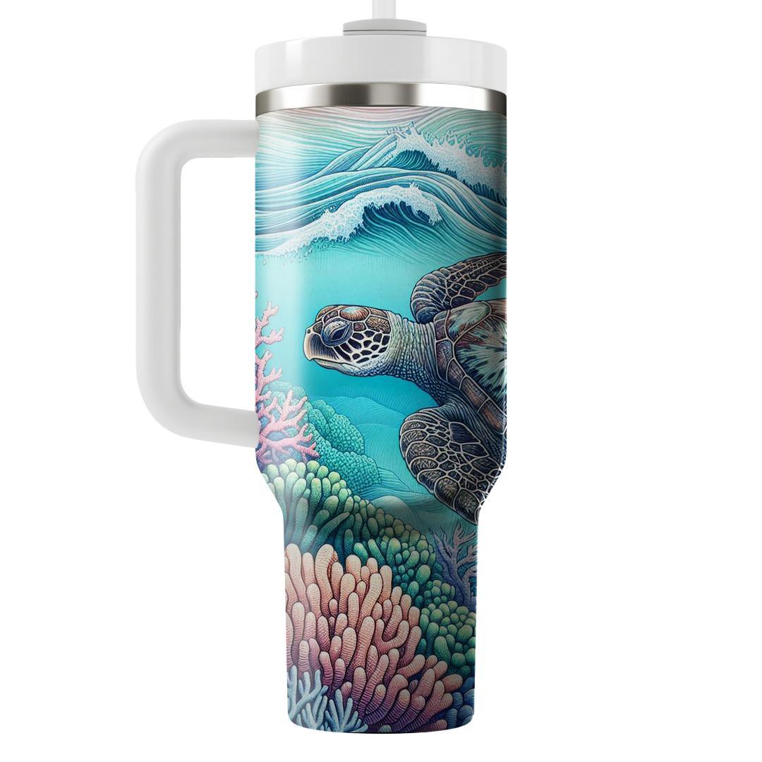 Oceanic Turtle Harmony  Personalized Tumblers