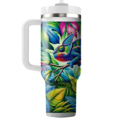 Funky Chameleon Color Play  Travel Tumblers