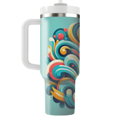 Colorful Abstract Swirls Travel Tumblers
