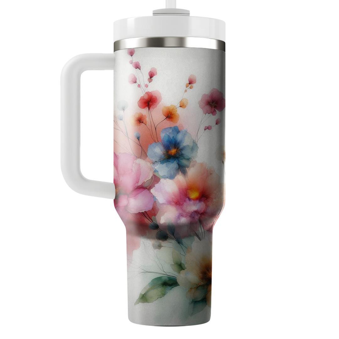 Whimsical Watercolor Floral  Unique Tumblers