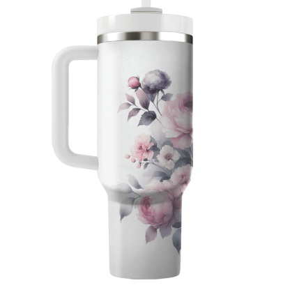 Chic Watercolor Floral  Tumblers With Lids