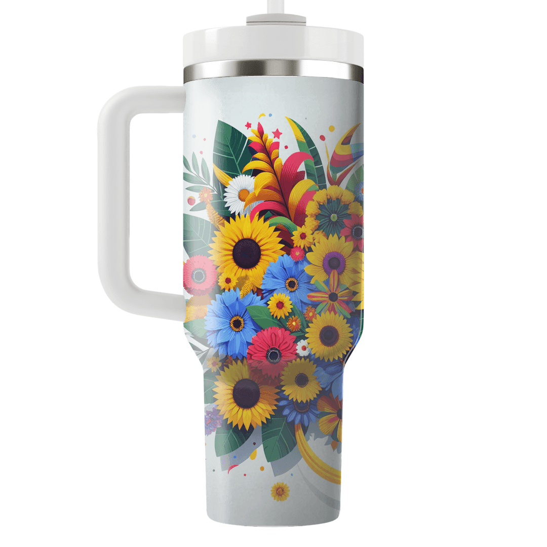 Summer Floral Fiesta  Personalized Tumblers