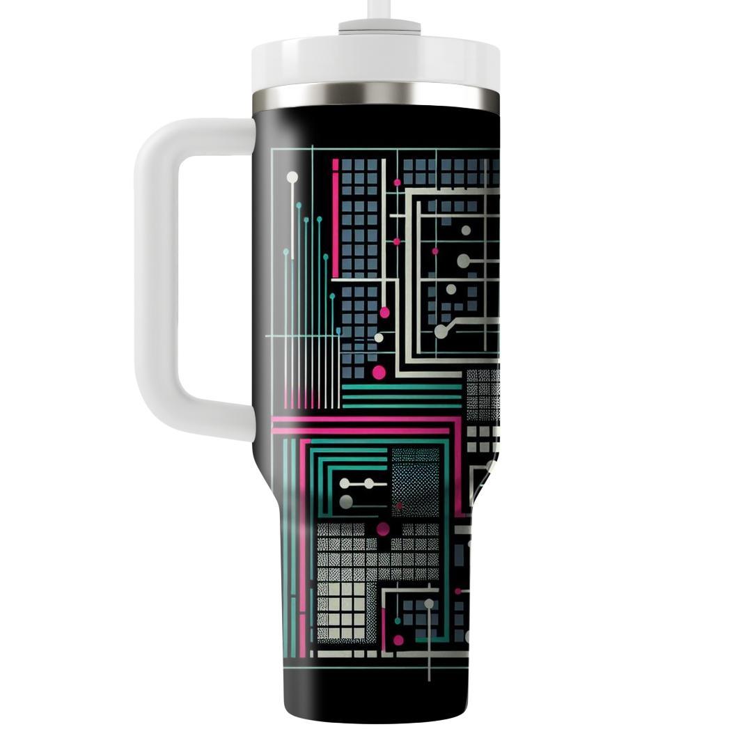 Techno Grid Matrix  Personalized Tumblers