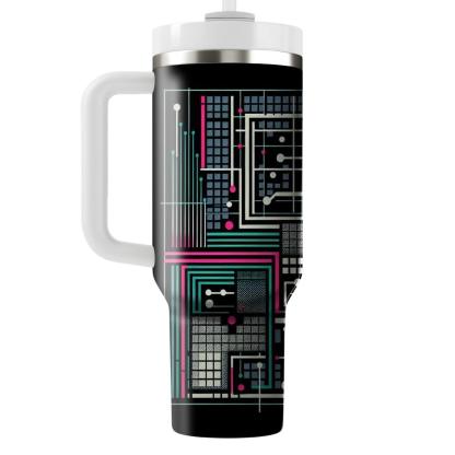 Techno Grid Matrix  Personalized Tumblers