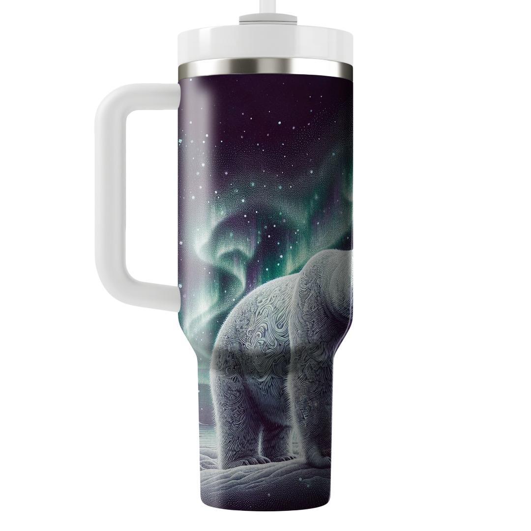 Mystical Polar Bear Aurora  Travel Tumblers
