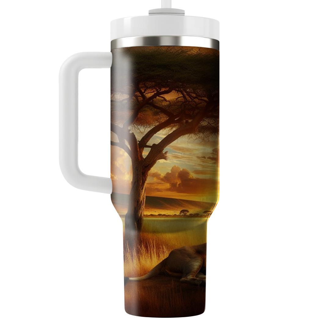 Wild Safari Lion  Travel Tumblers