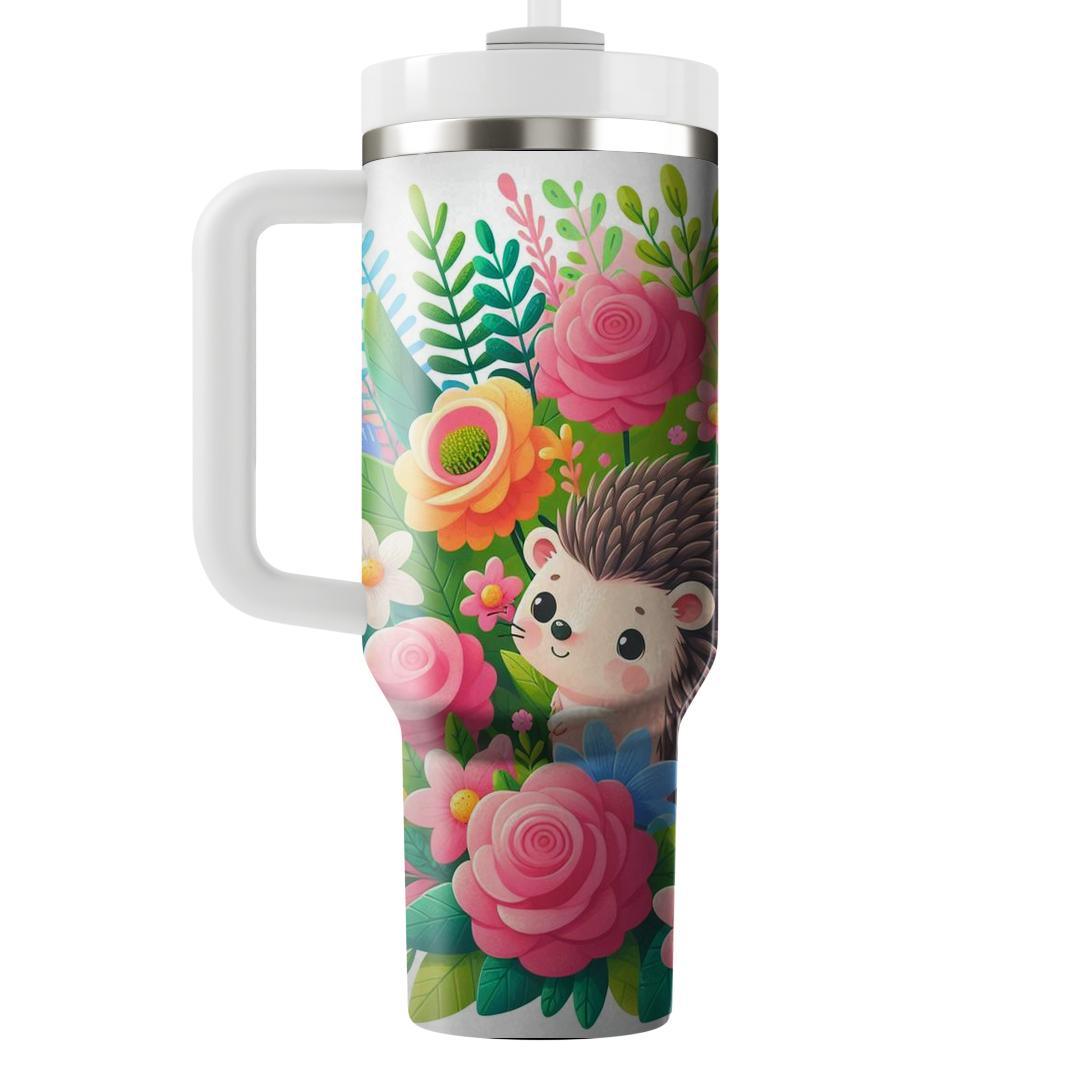 Cute Hedgehog Garden  Personalized Tumblers