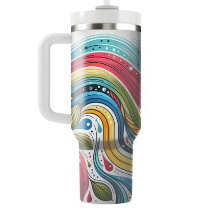 Spring Rainbow Renewal  Tumblers With Lids