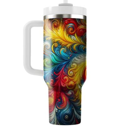 Groovy Rainbow Tie-dye  Tumbler Cups