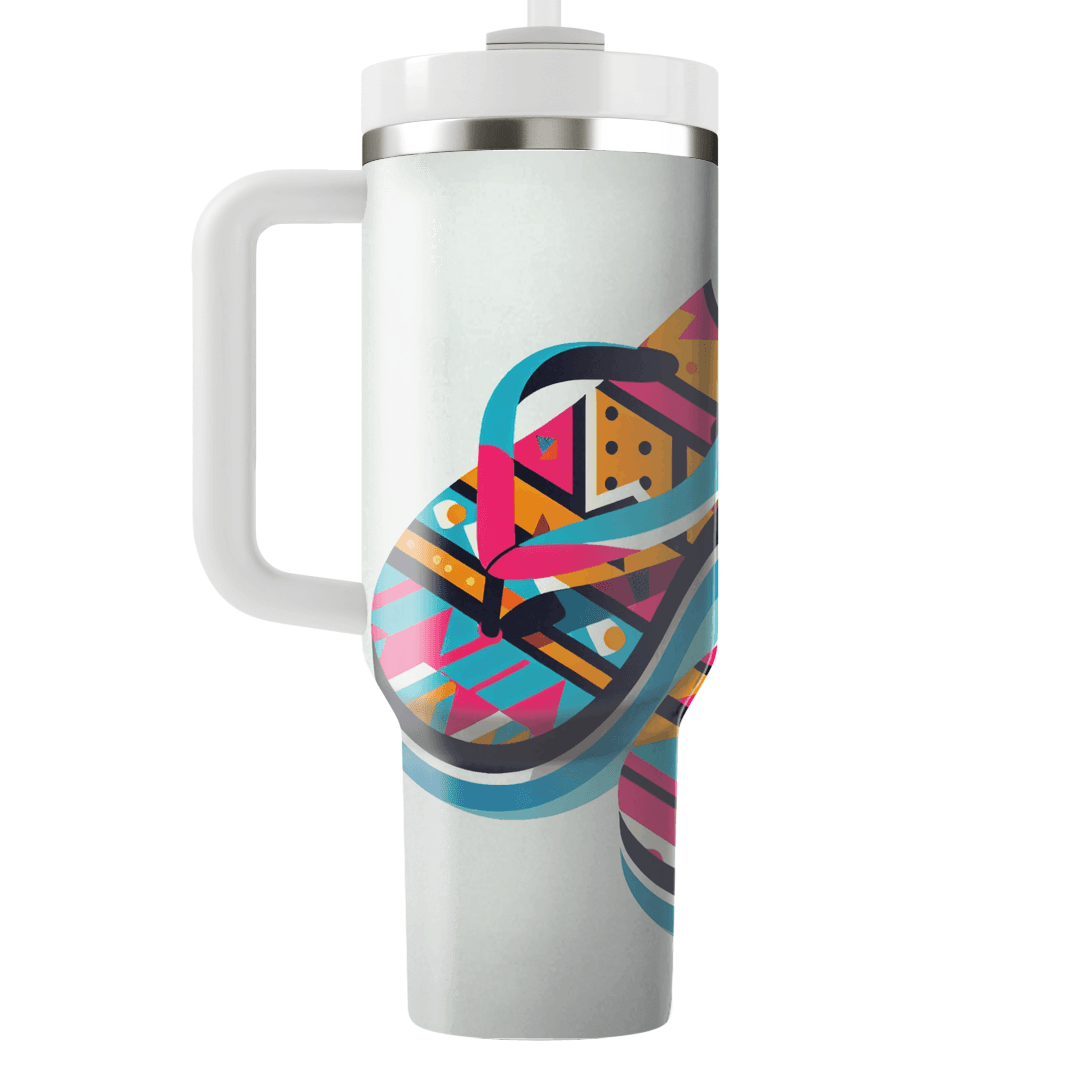 Retro Vibes Flip Flops Custom Tumblers