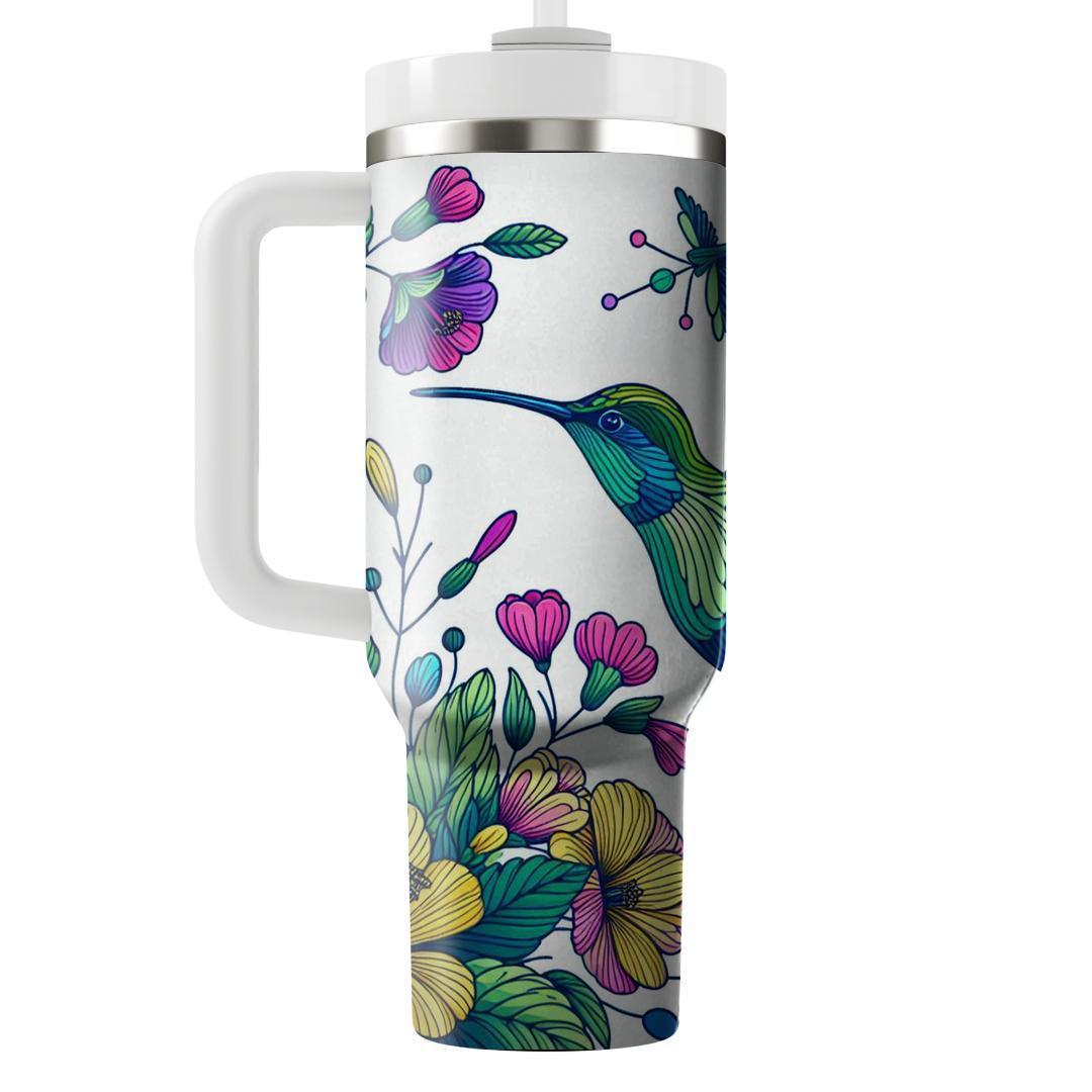 Beautiful Garden Hummingbird  Tumblers With Lids