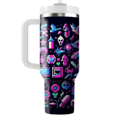 Pixel Perfect Retro  Personalized Tumblers