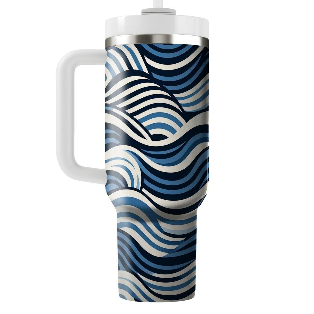 Nautical Wave Stripes  Insulated Tumblers