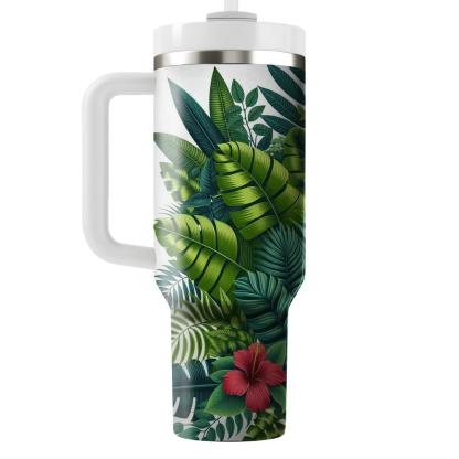 Vibrant Leafy Paradise  Travel Tumblers