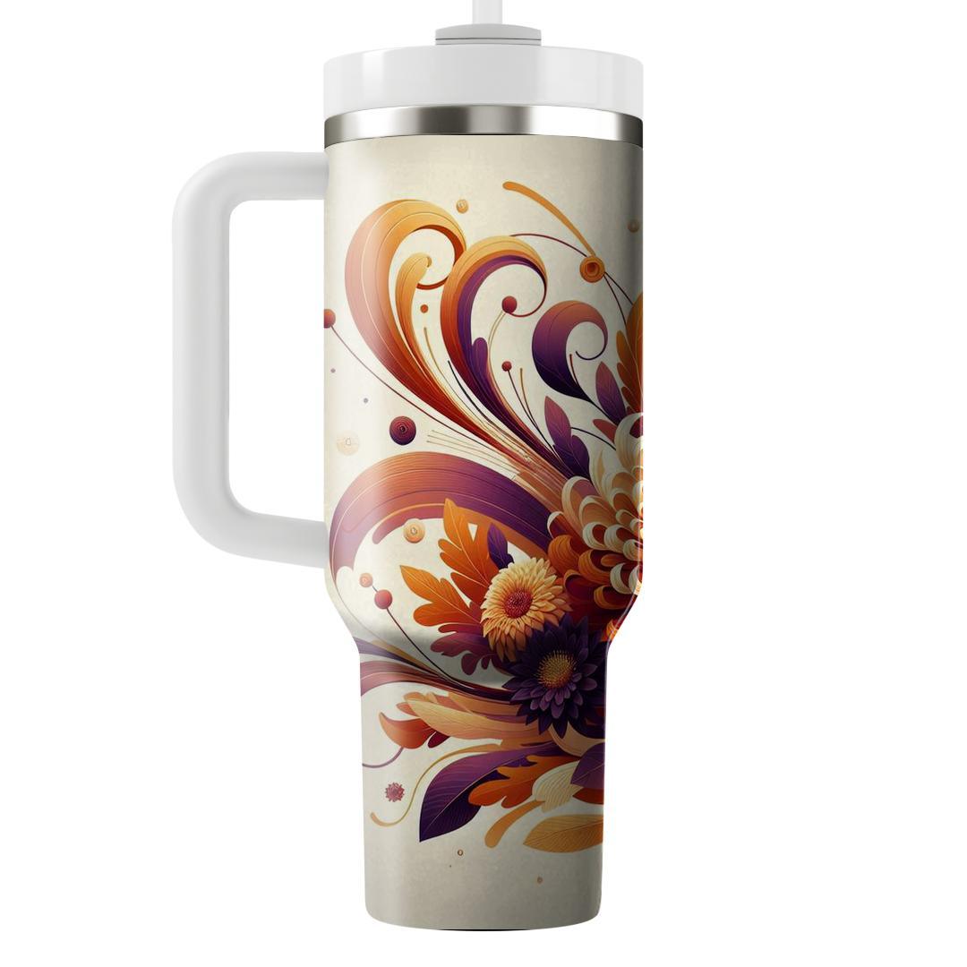 Autumnal Blossom Whirl  Unique Tumblers