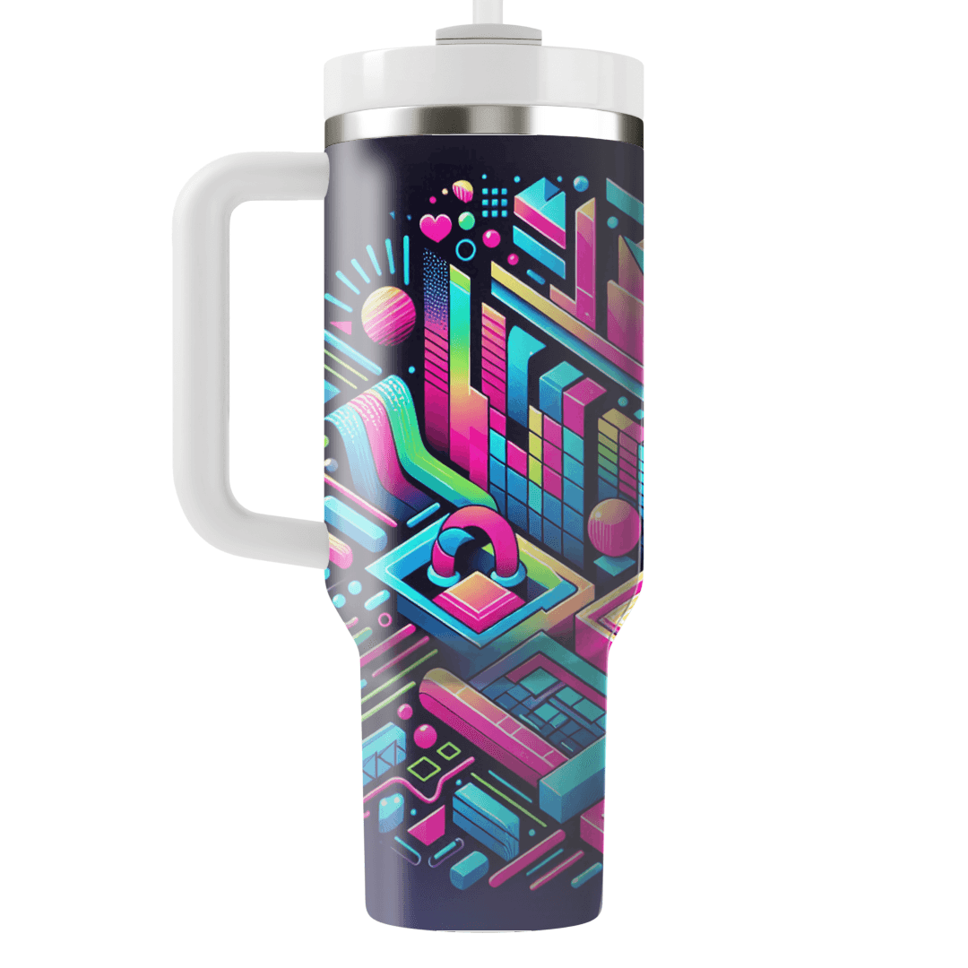 Playful Neon Shapes  Tumbler Cups