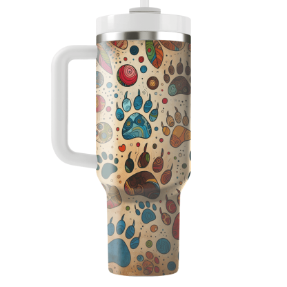 Funky Bear Paw Prints  Tumbler Cups