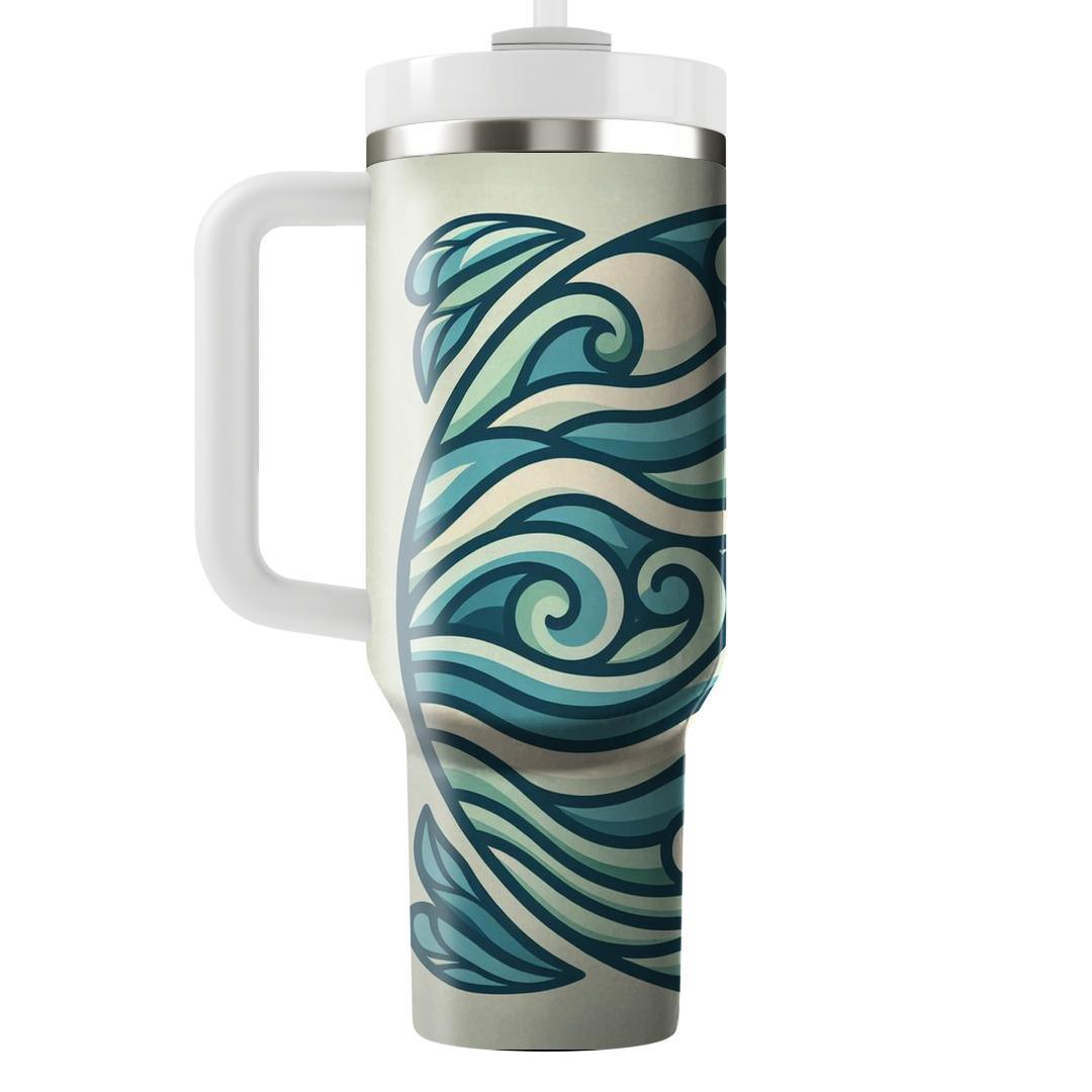 Stylized Waves Of Harmony  Custom Tumblers