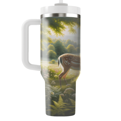 Gentle Deer In Meadow  Tumbler Cups